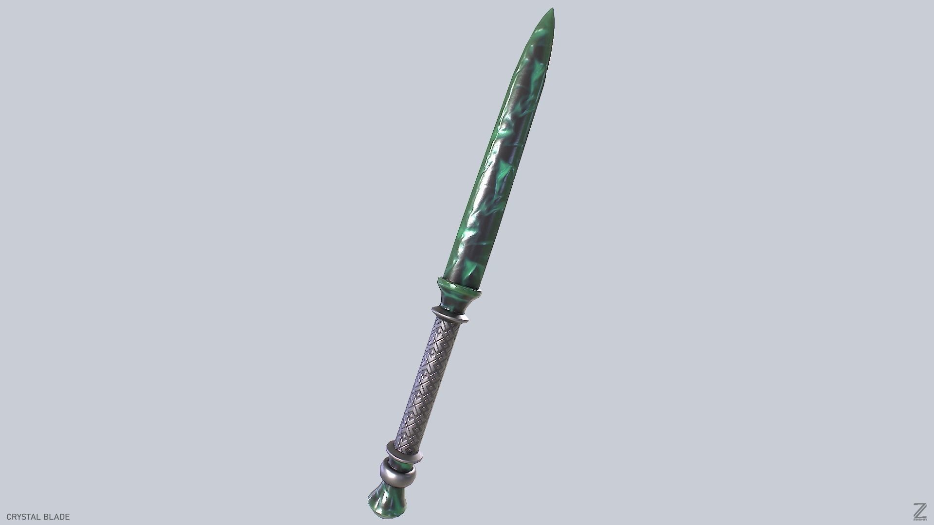 Crystal blade Low-poly 3D model_5