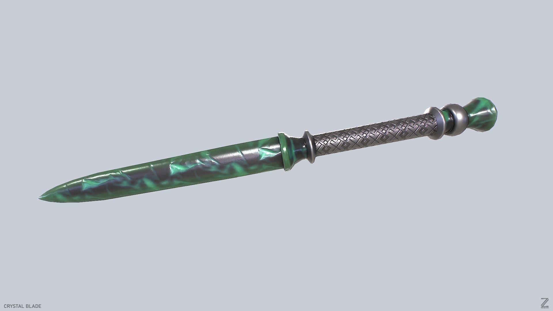 Crystal blade Low-poly 3D model_2