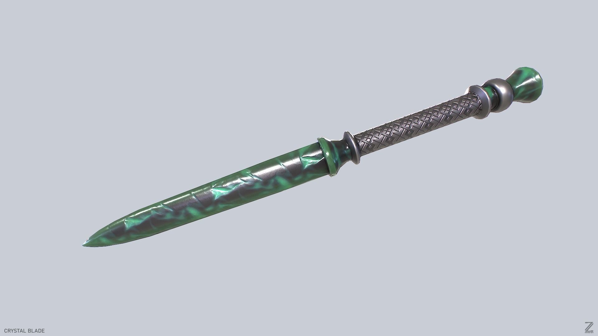 Crystal blade Low-poly 3D model_7