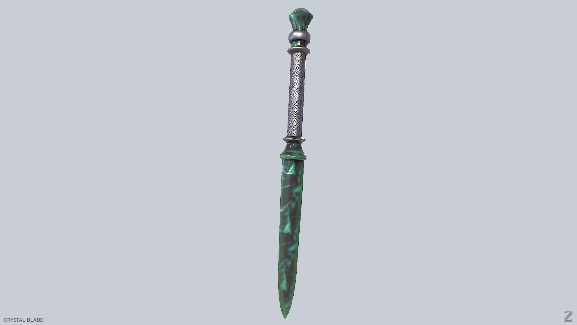 Crystal blade Low-poly 3D model_6