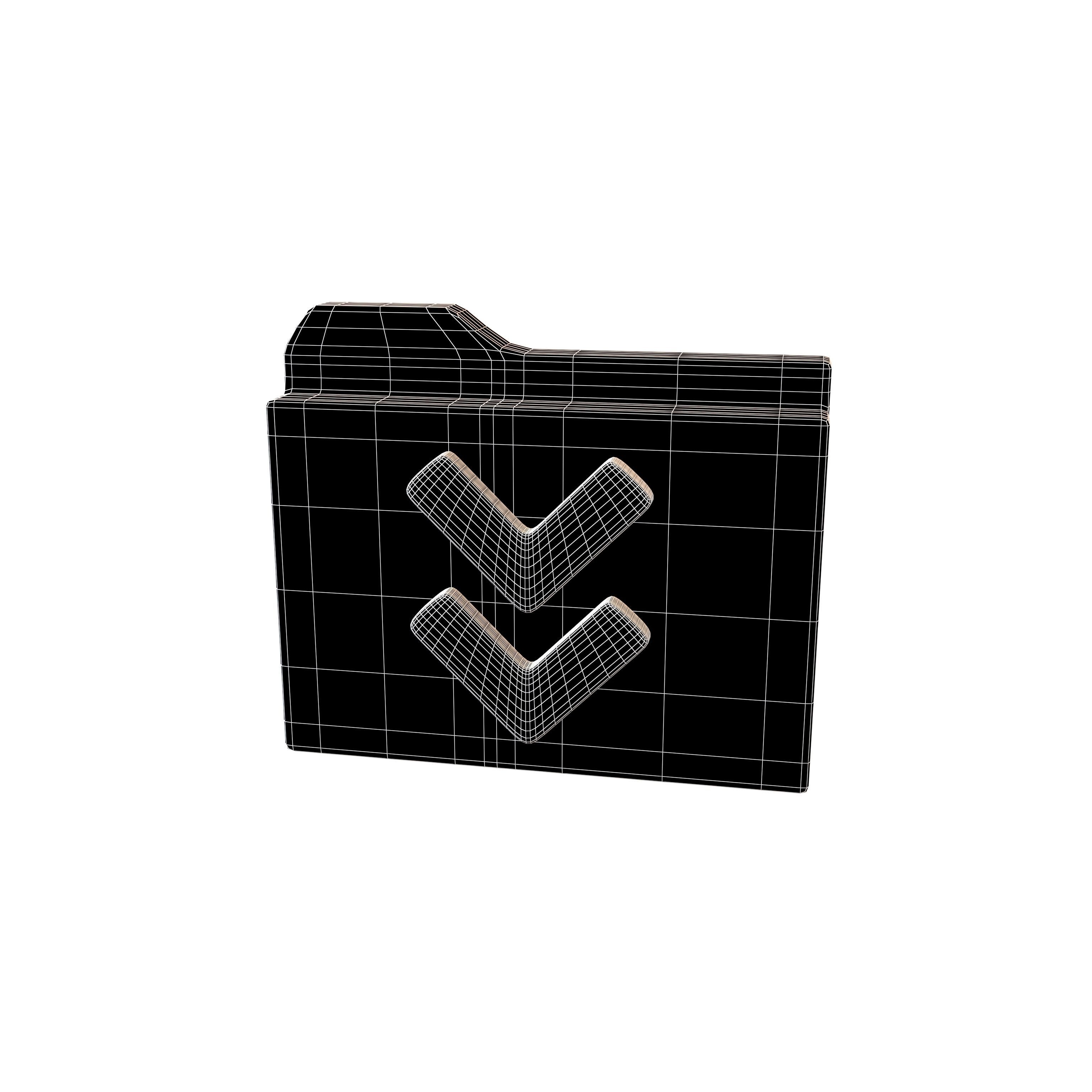 Folder Download Icon v1 001 Low-poly 3D model_4