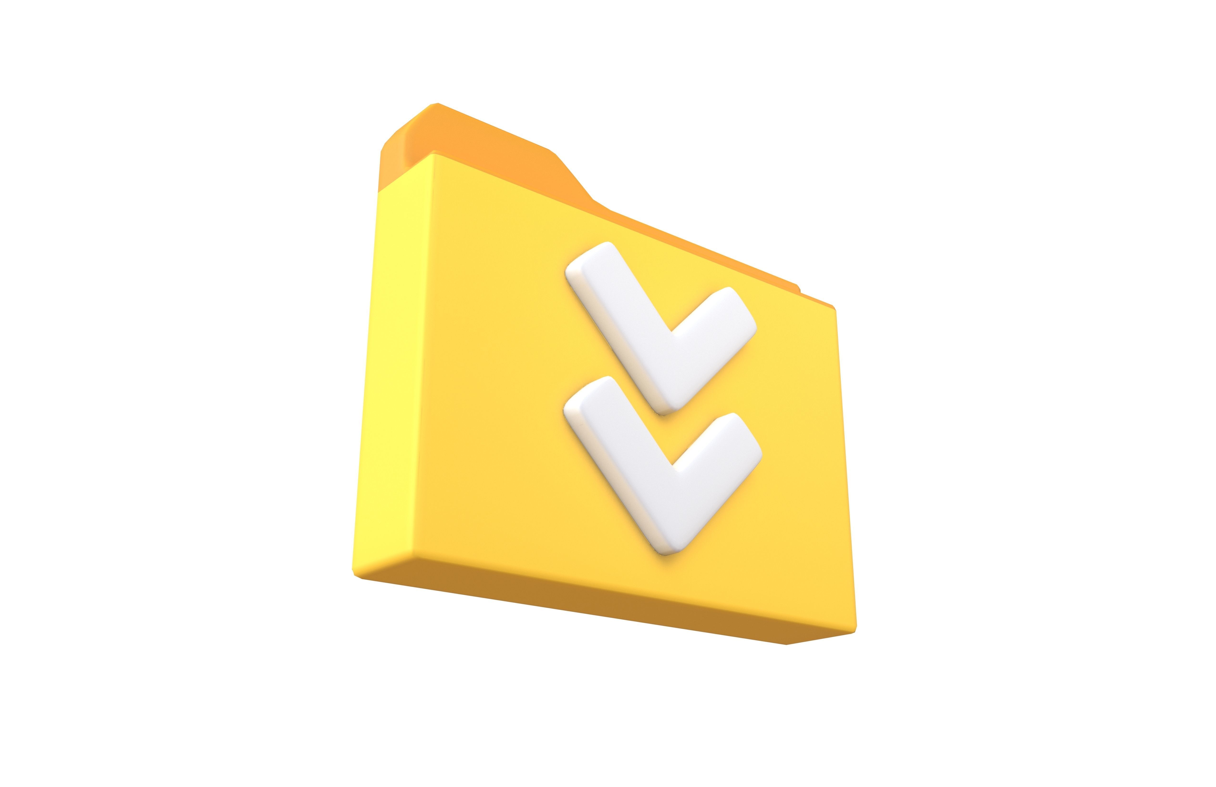 Folder Download Icon v1 001 Low-poly 3D model_3