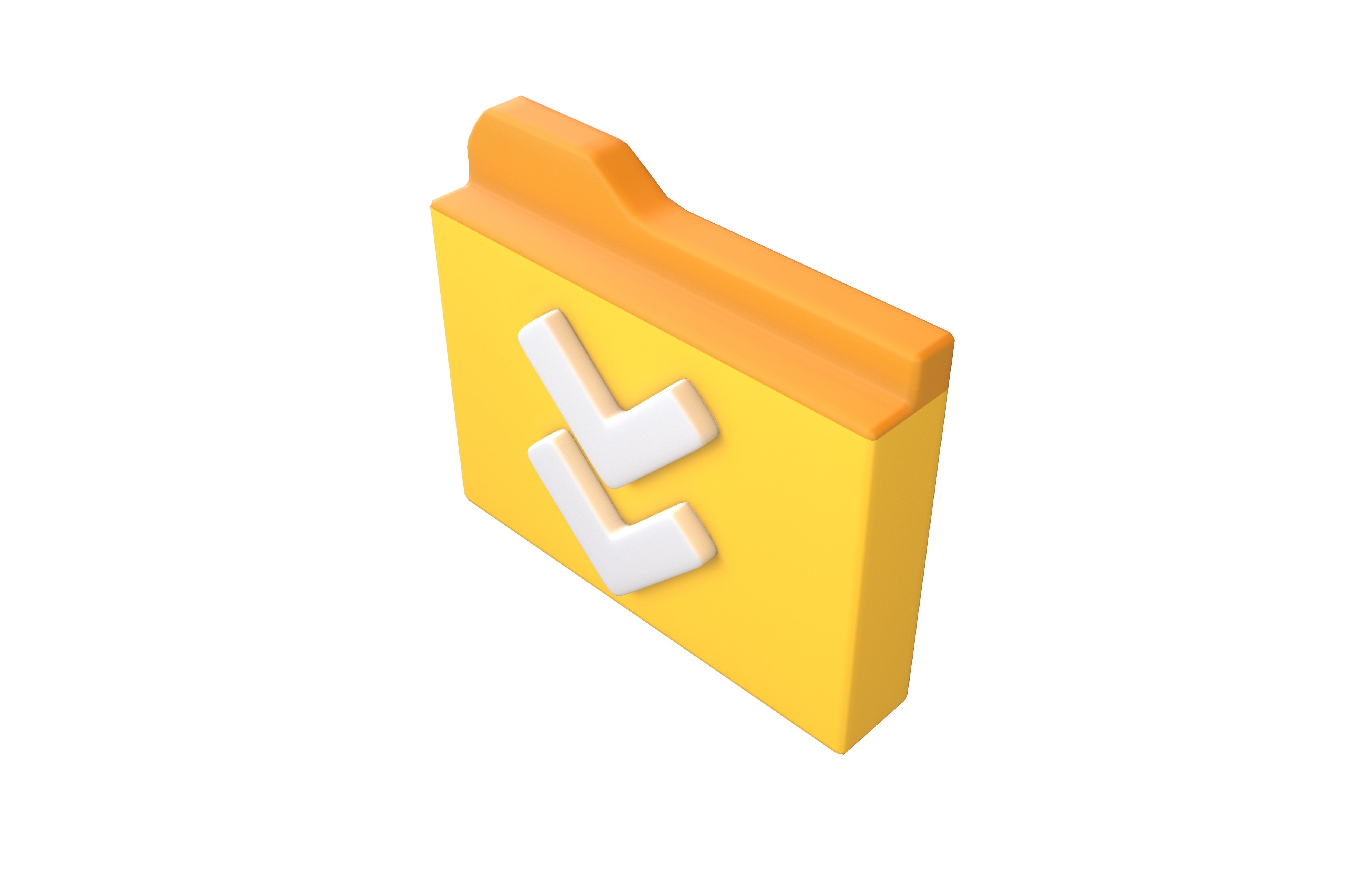 Folder Download Icon v1 001 Low-poly 3D model_2