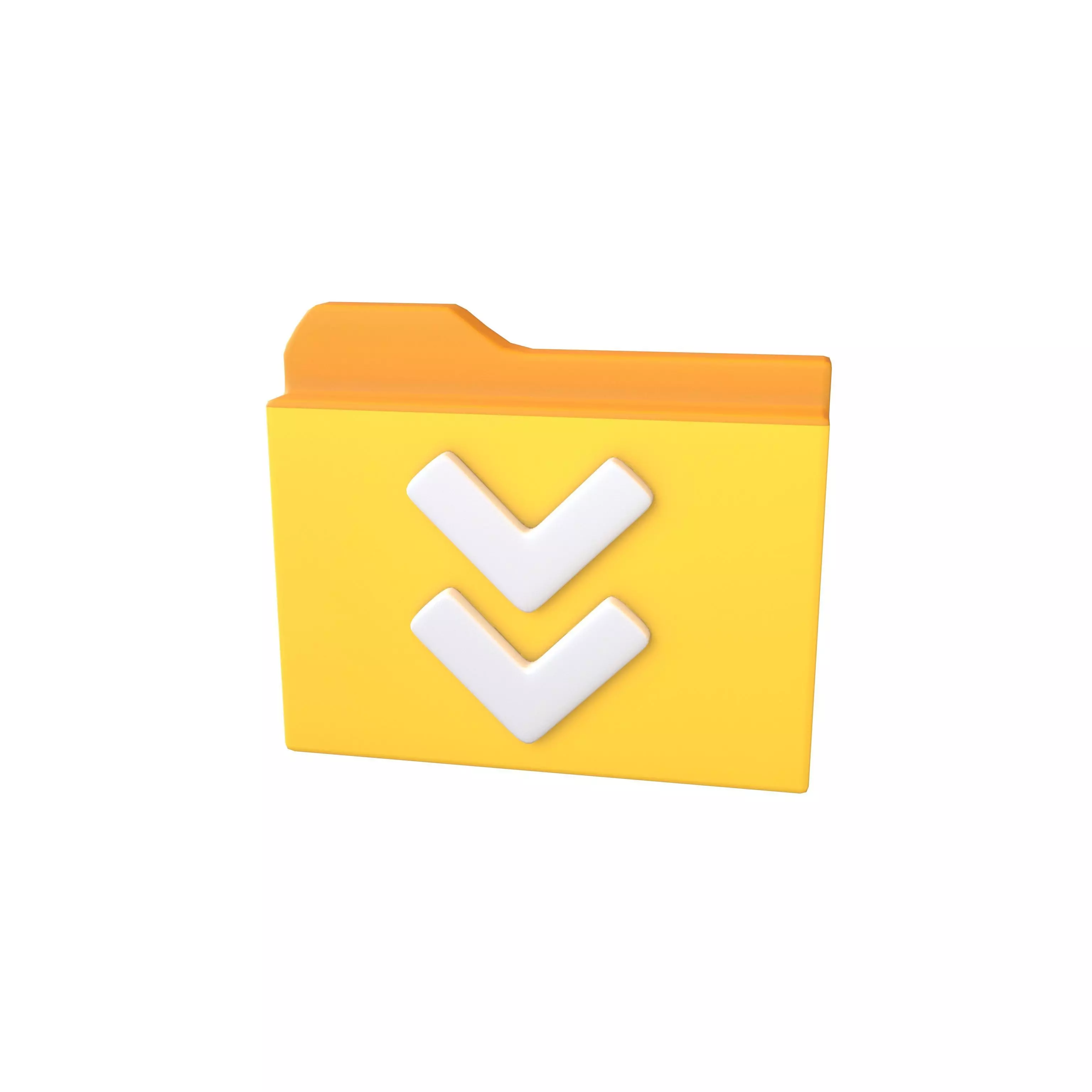 Folder Download Icon v1 001 Low-poly 3D model_0