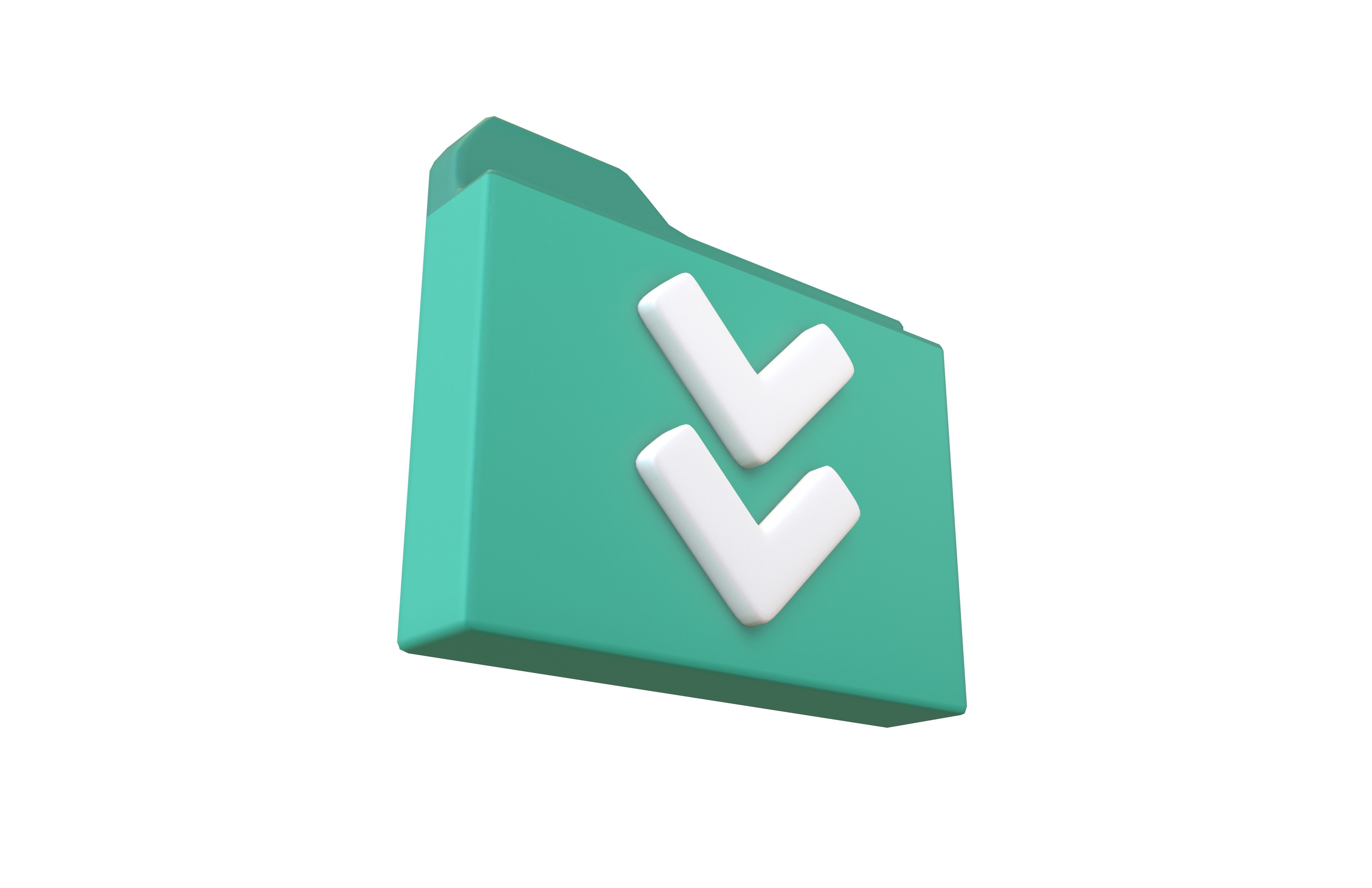 Folder Download Icon v1 003 Low-poly 3D model_3