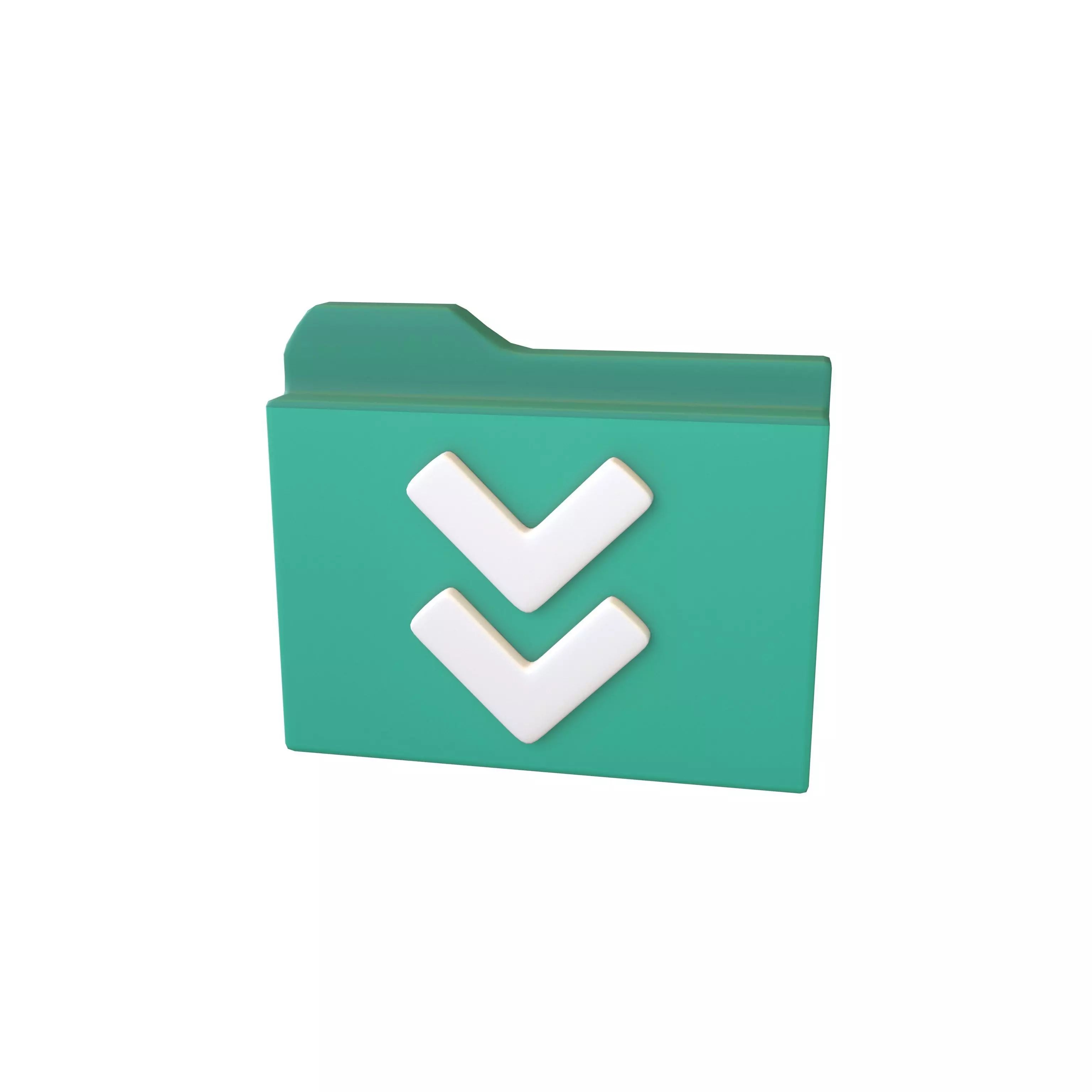 Folder Download Icon v1 003 Low-poly 3D model_0
