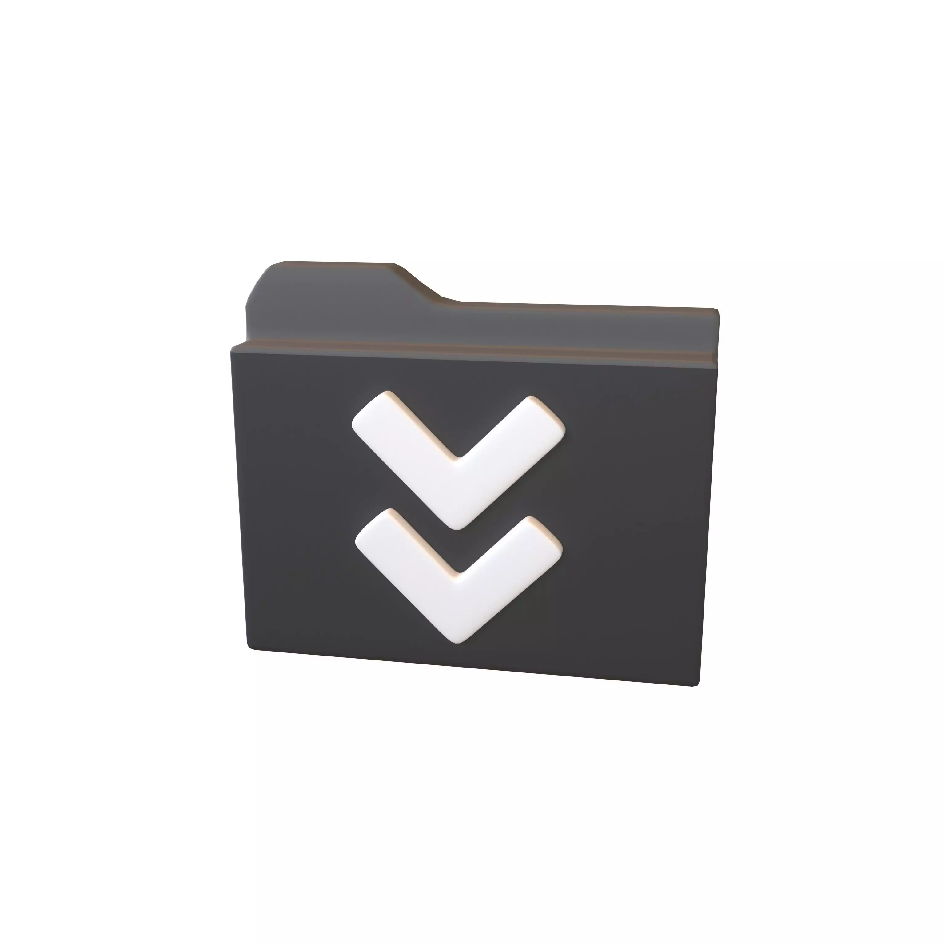 Folder Download Icon v1 004 Low-poly 3D model_0