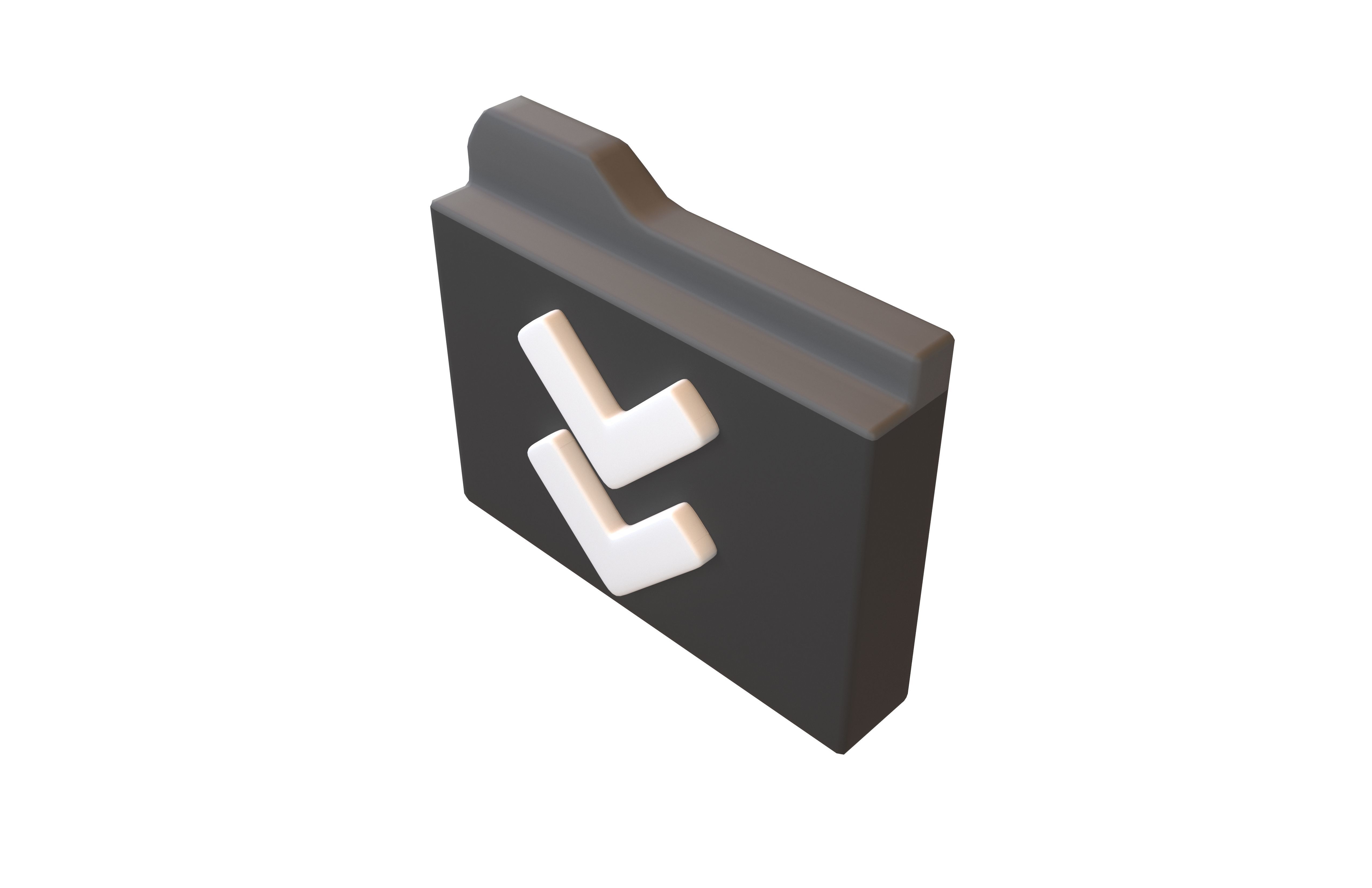 Folder Download Icon v1 004 Low-poly 3D model_3
