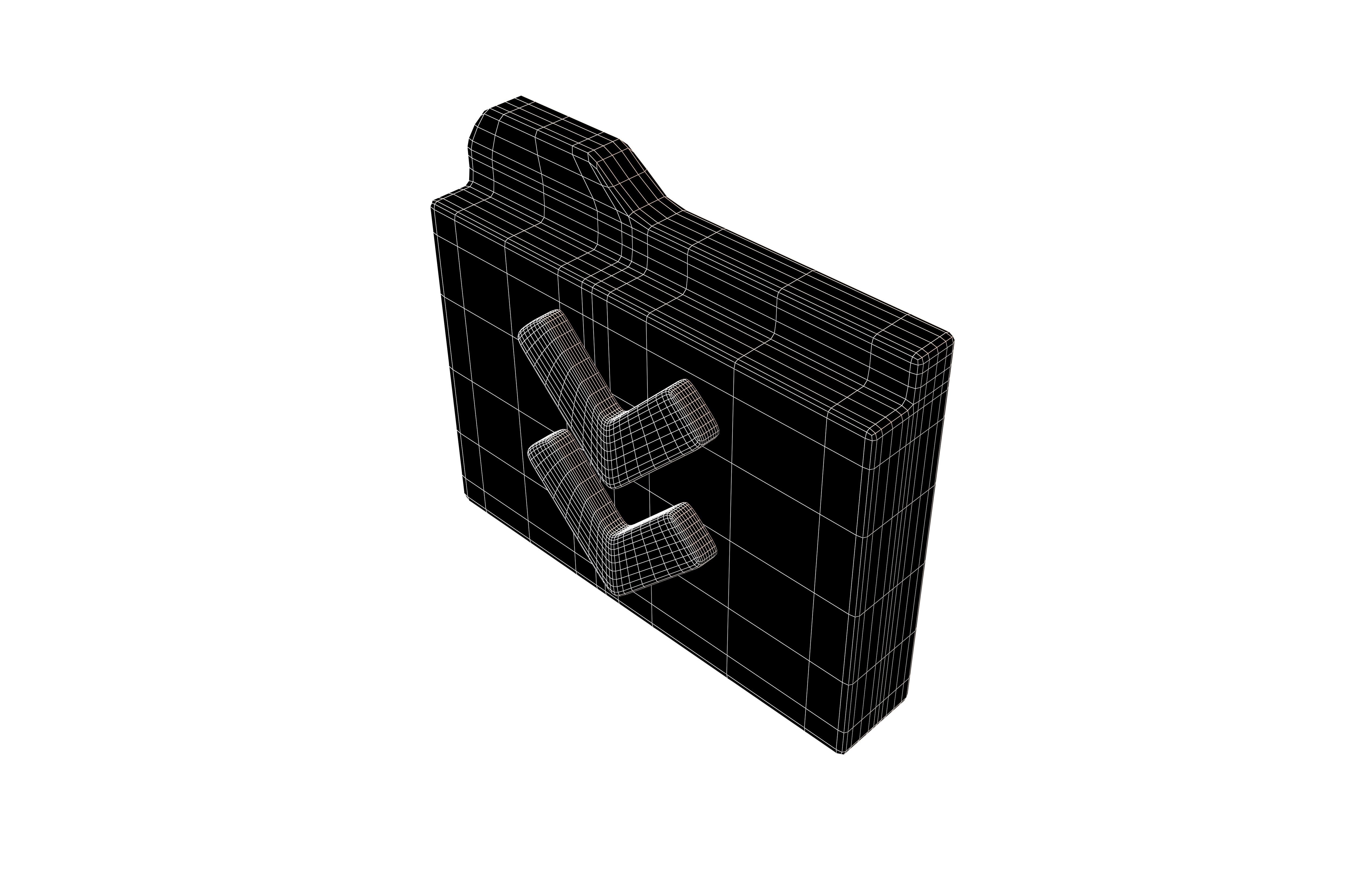 Folder Download Icon v1 004 Low-poly 3D model_6