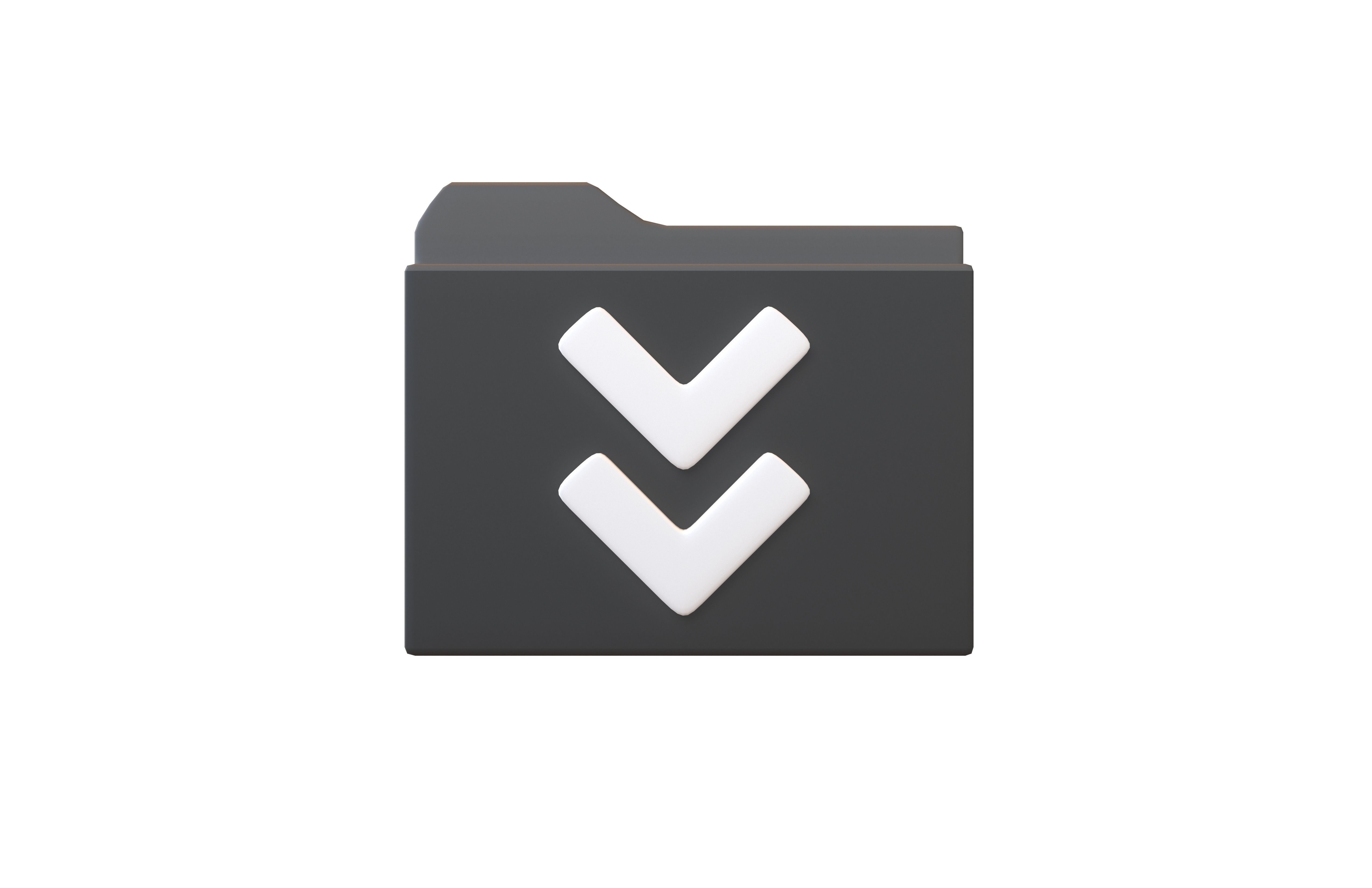 Folder Download Icon v1 004 Low-poly 3D model_1