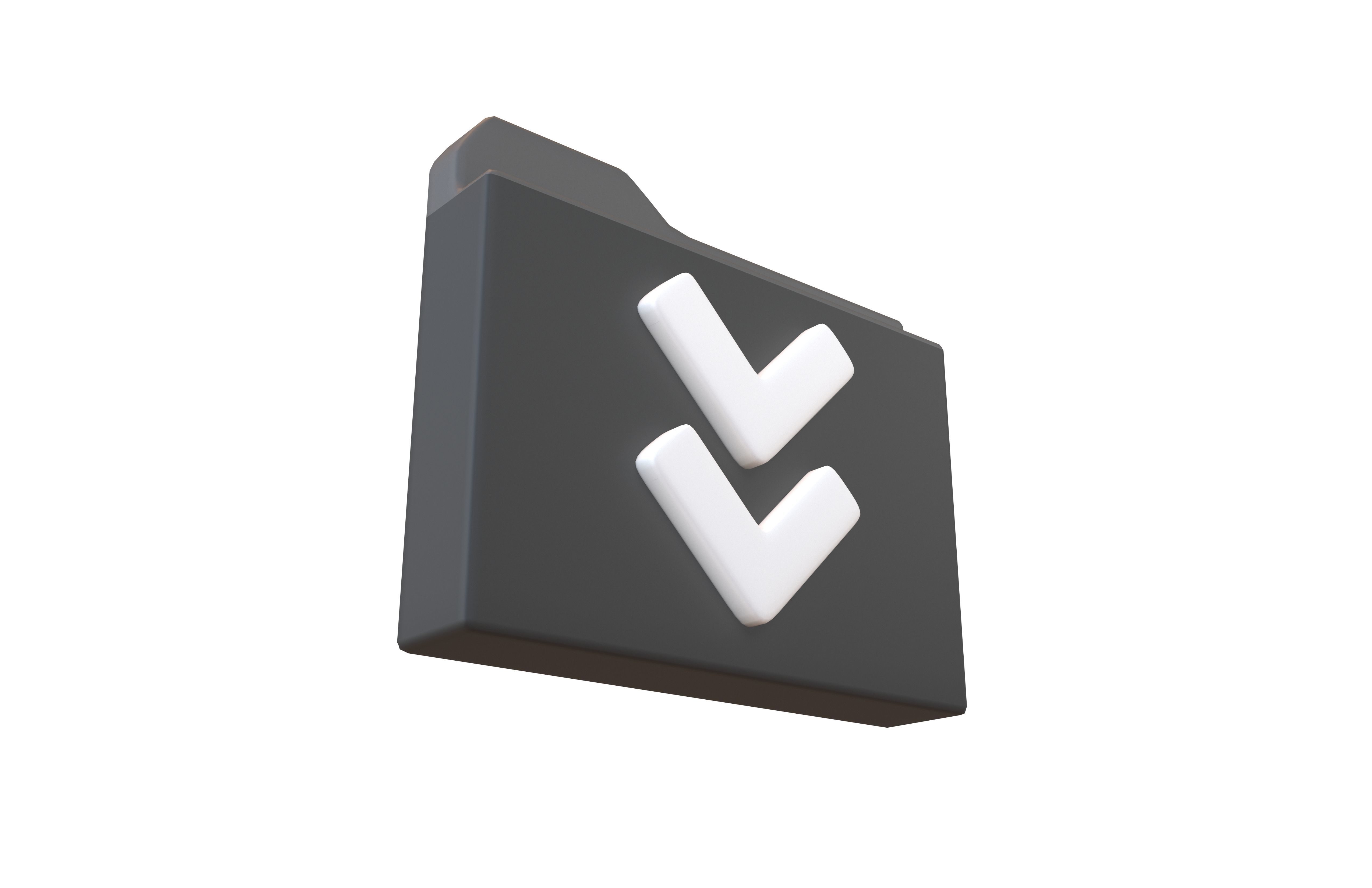Folder Download Icon v1 004 Low-poly 3D model_2