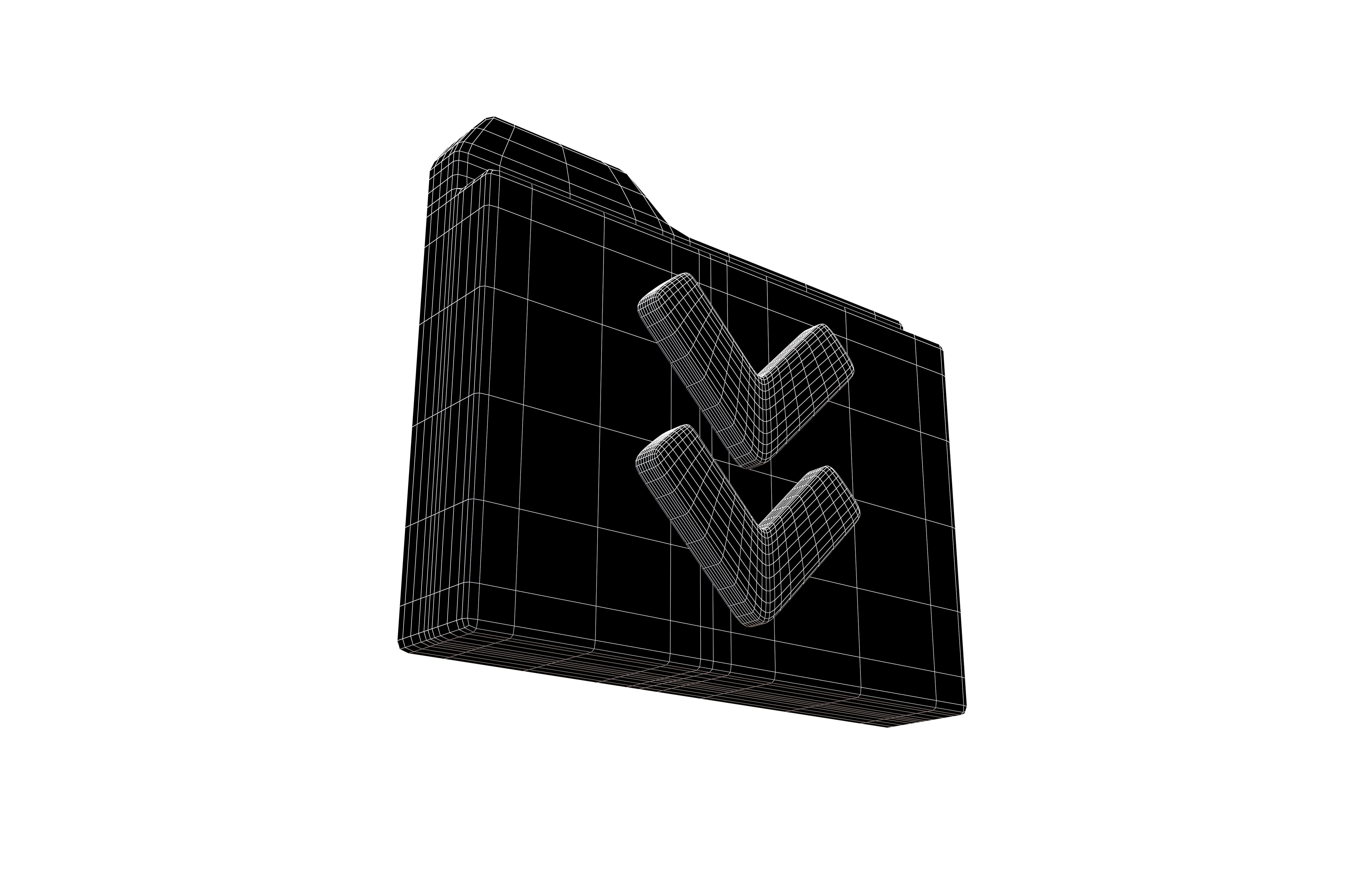 Folder Download Icon v1 004 Low-poly 3D model_7