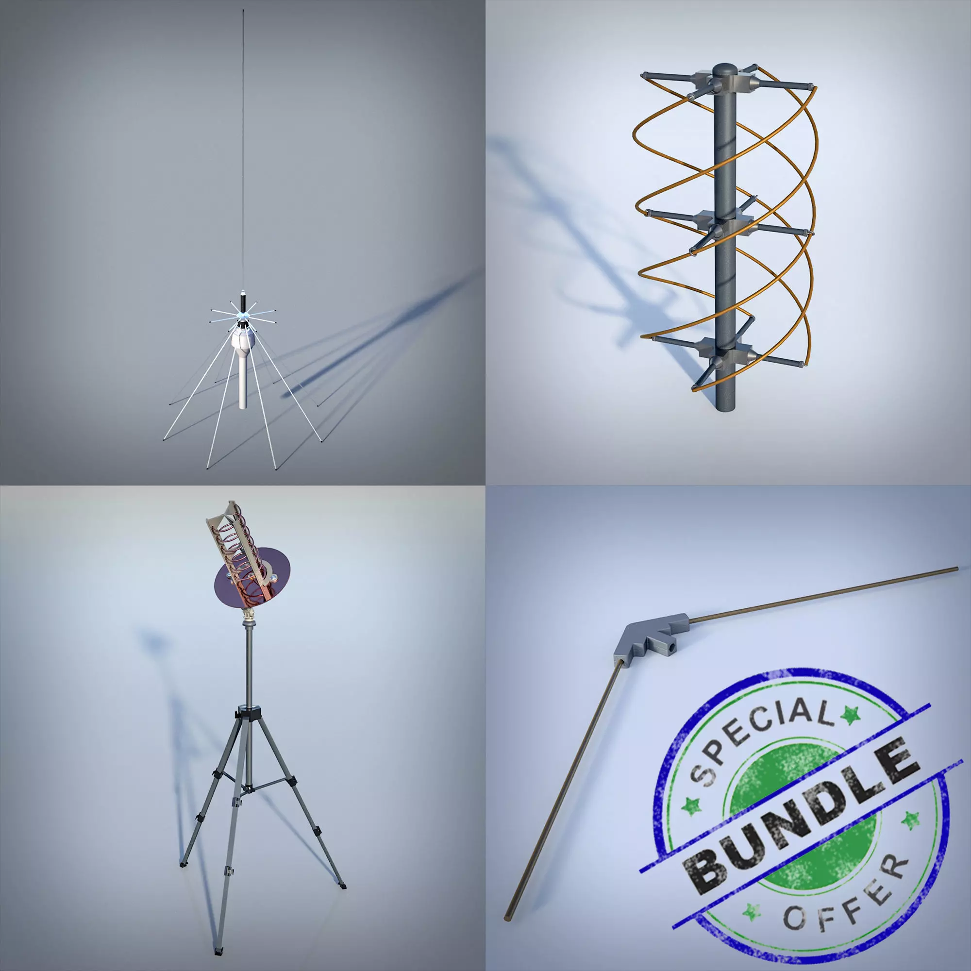 VHF Antenna Bundle Free 3D model