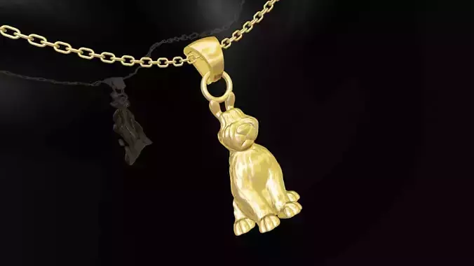 Sheepdog Gold Pendant Jewelry