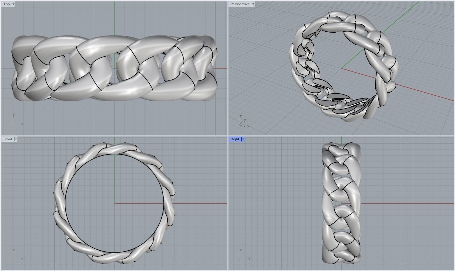 Cuban Ring  3D print model_5