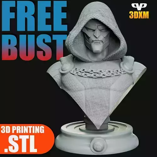 FREE Dr Doom Bust STL for 3D Printing 3DXM ChibiSTL Free 3D print model