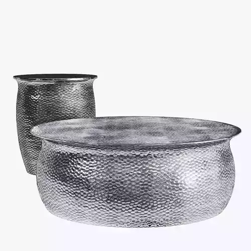 Horizon interseas hammered end and coffee table aluminium