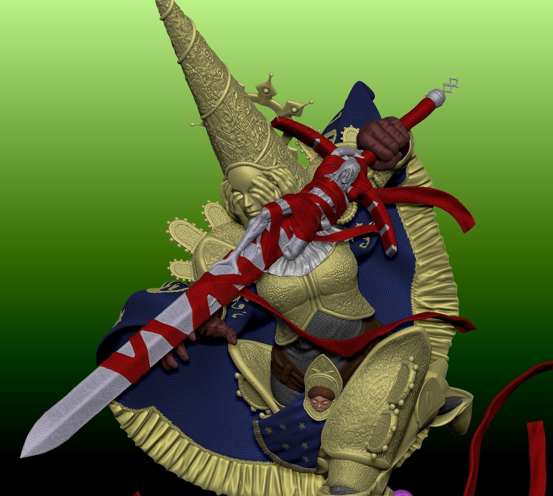 Crisanta Attack pose - Blasphemous 2 3D print model_1