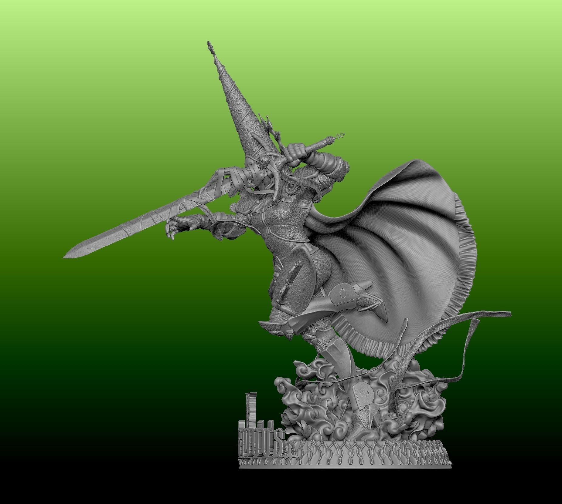 Crisanta Attack pose - Blasphemous 2 3D print model_8