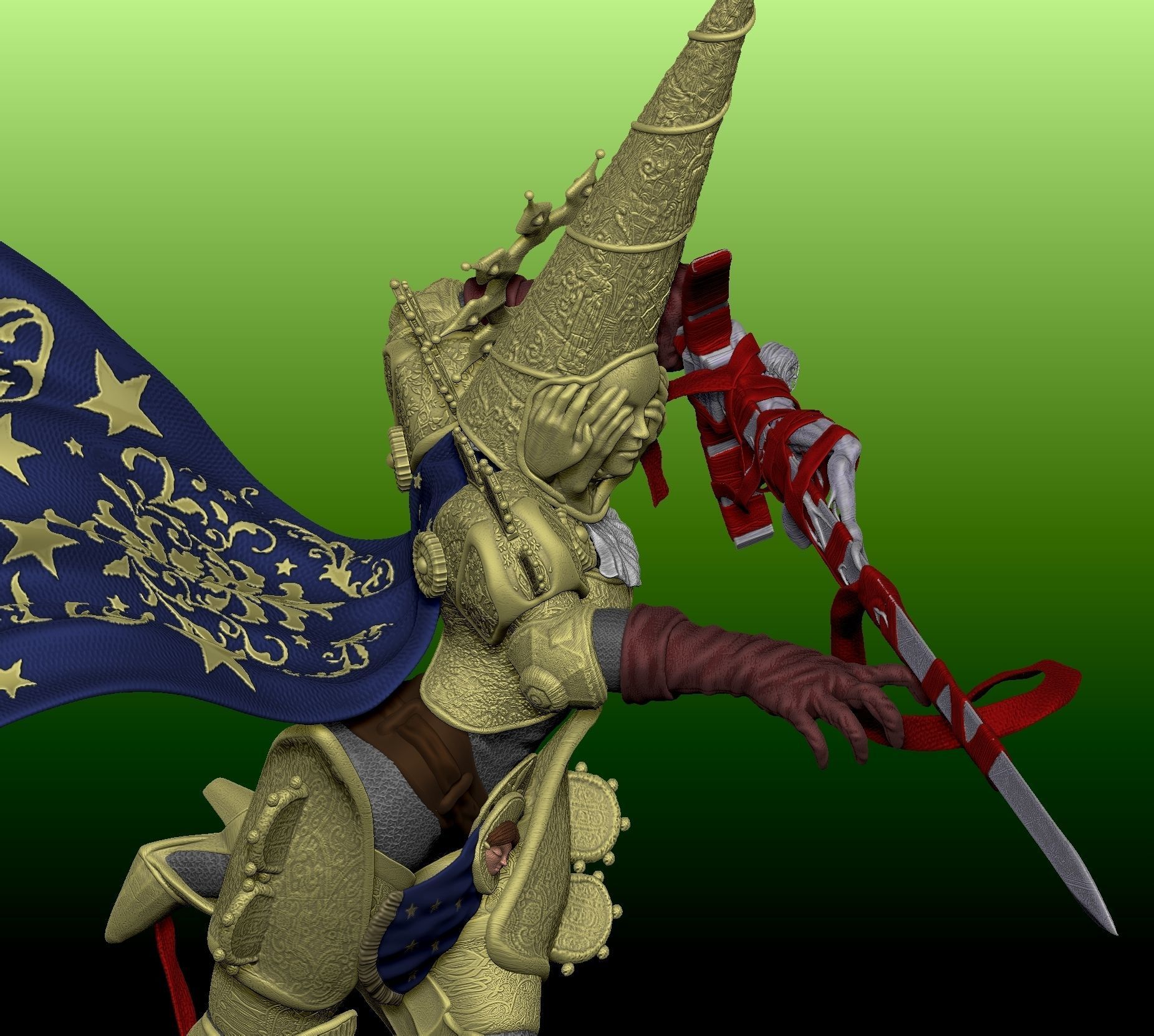 Crisanta Attack pose - Blasphemous 2 3D print model_2