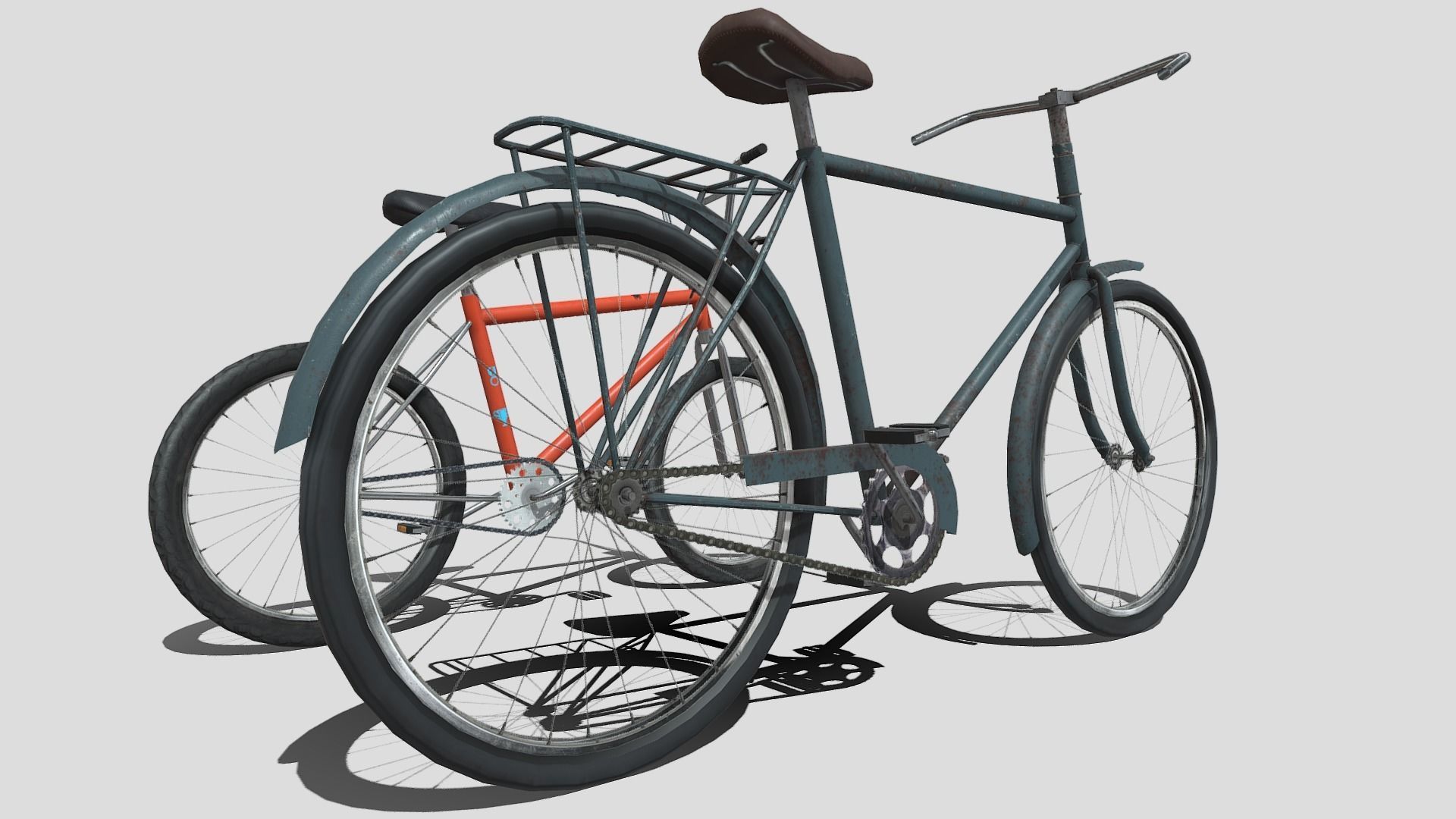 Two low poly bikes Low-poly 3D model_8
