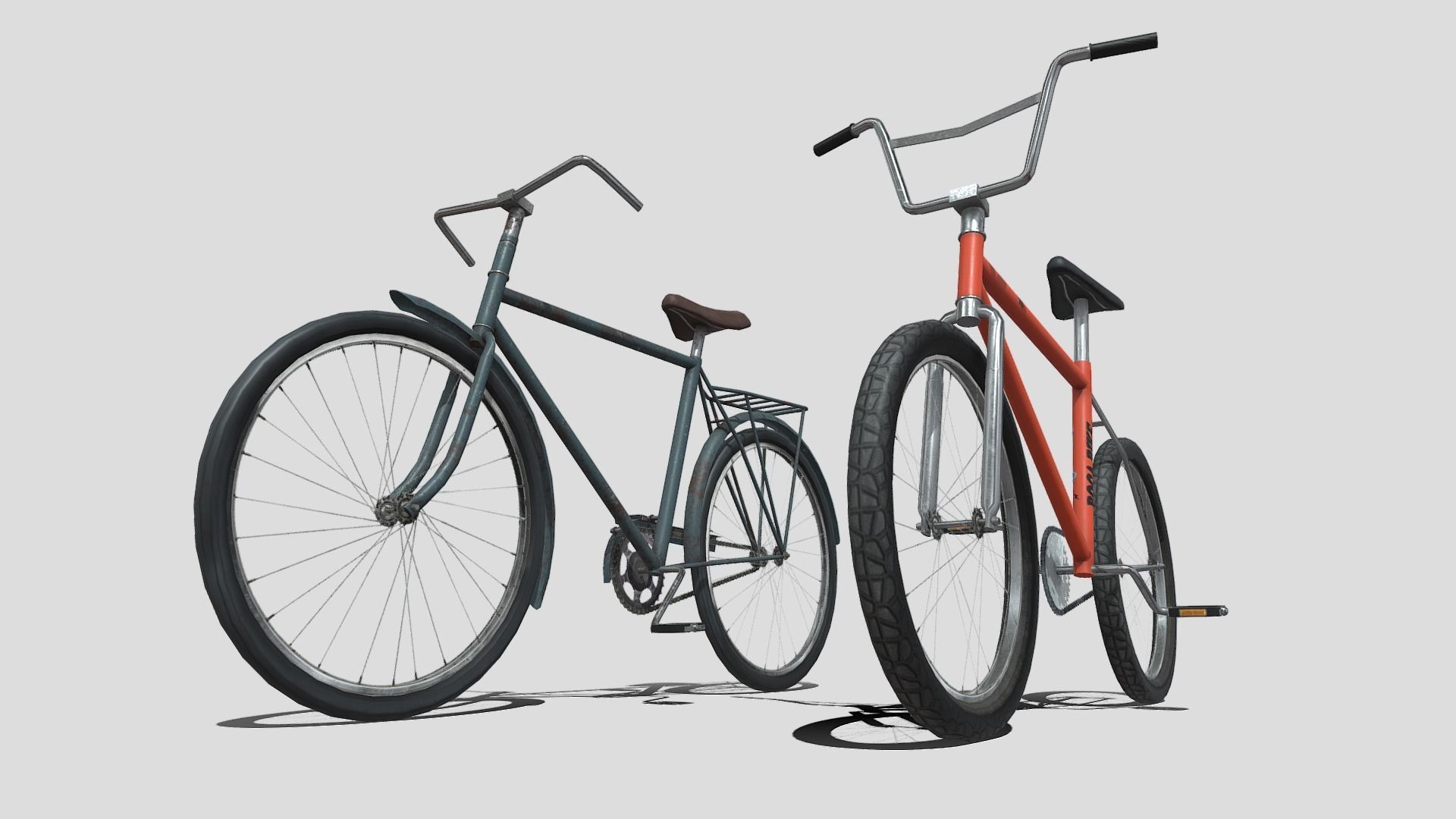 Two low poly bikes Low-poly 3D model_3