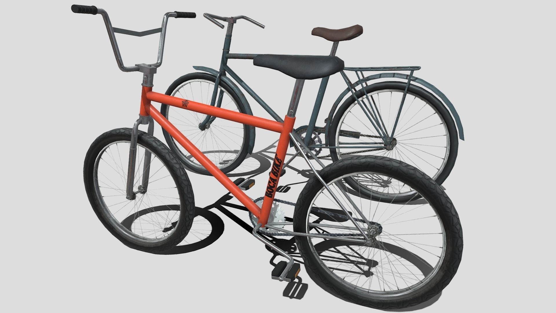 Two low poly bikes Low-poly 3D model_9