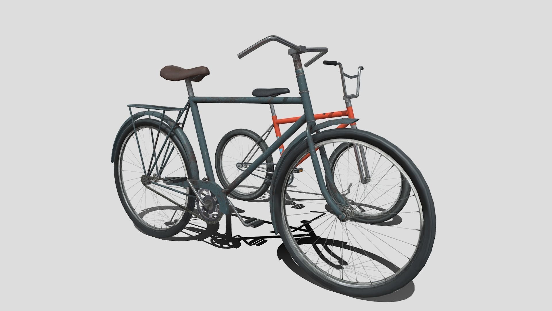 Two low poly bikes Low-poly 3D model_4