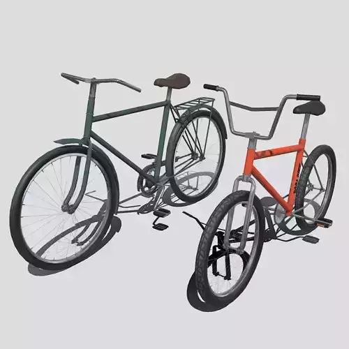 Two low poly bikes