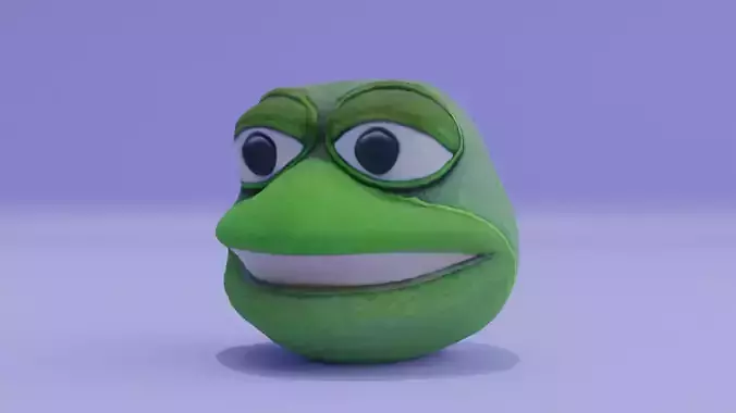 Pepe Frog Head Helmet Low-poly 3D model