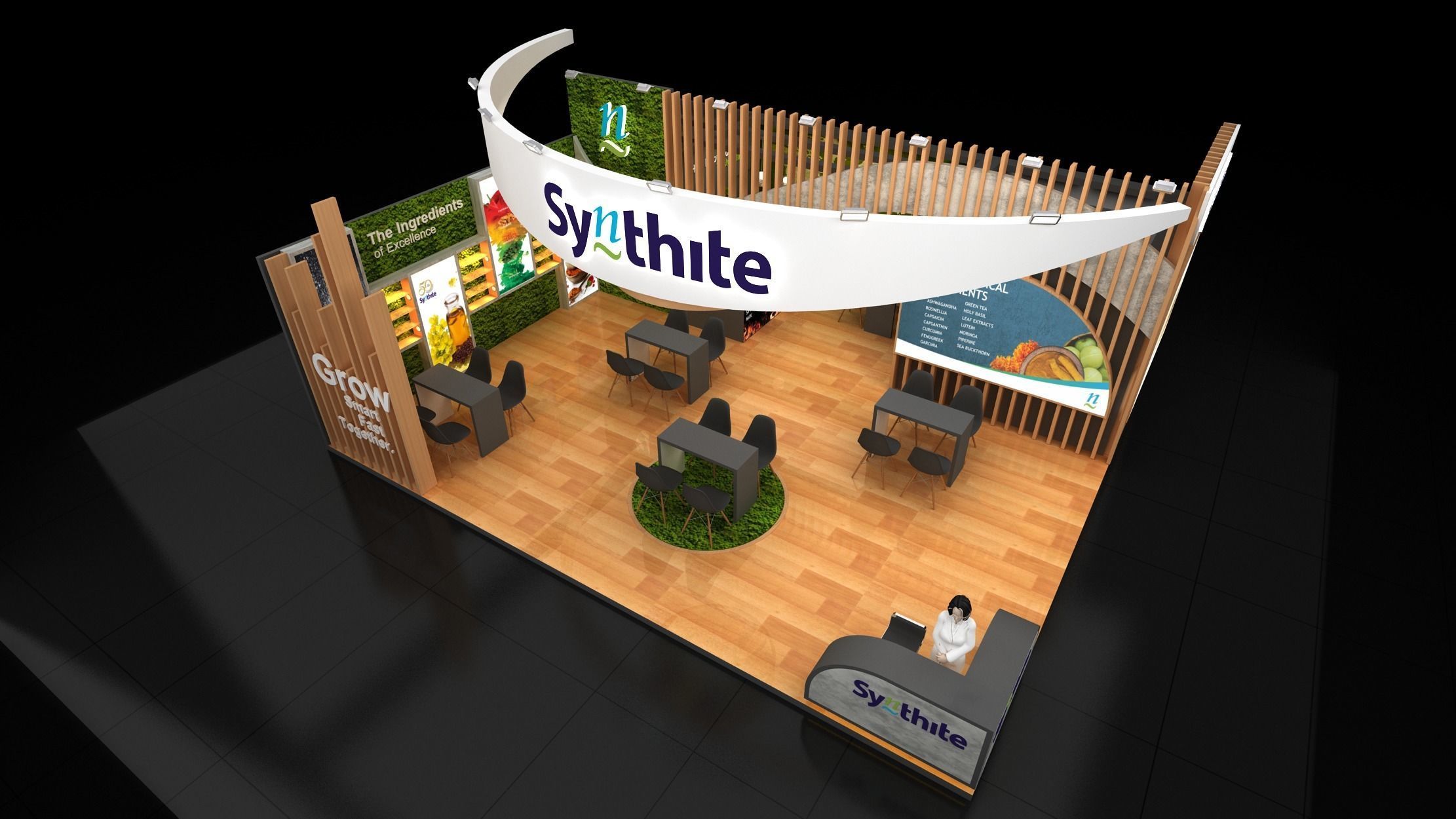 10mtr x 9mtr  2side open exhibition Model 3D print model_9