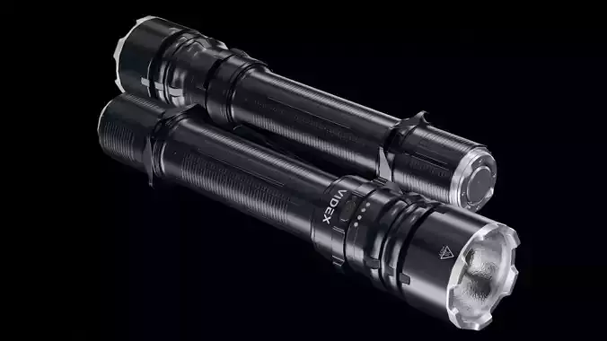 tactical flashlight 2 Low-poly 3D model