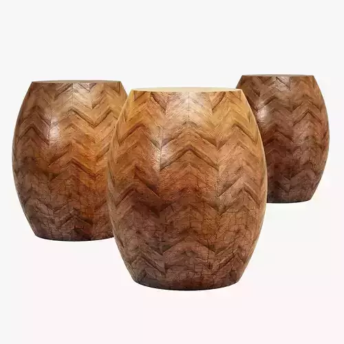 Rouge decor banana bark drum stool