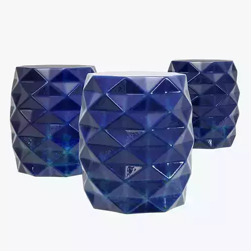 Rouge decor facet blue stool