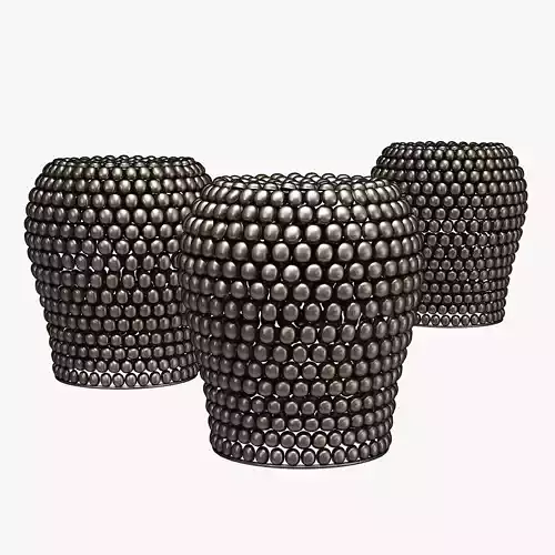 Rouge decor iron beaded black stool