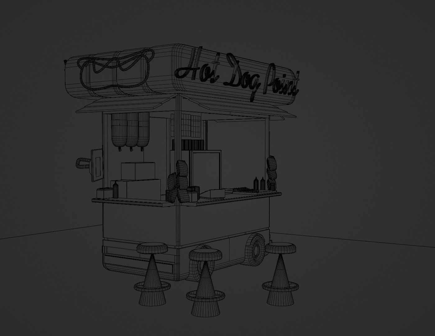 Hot dog cybercar cabin 3d model 3D model_10