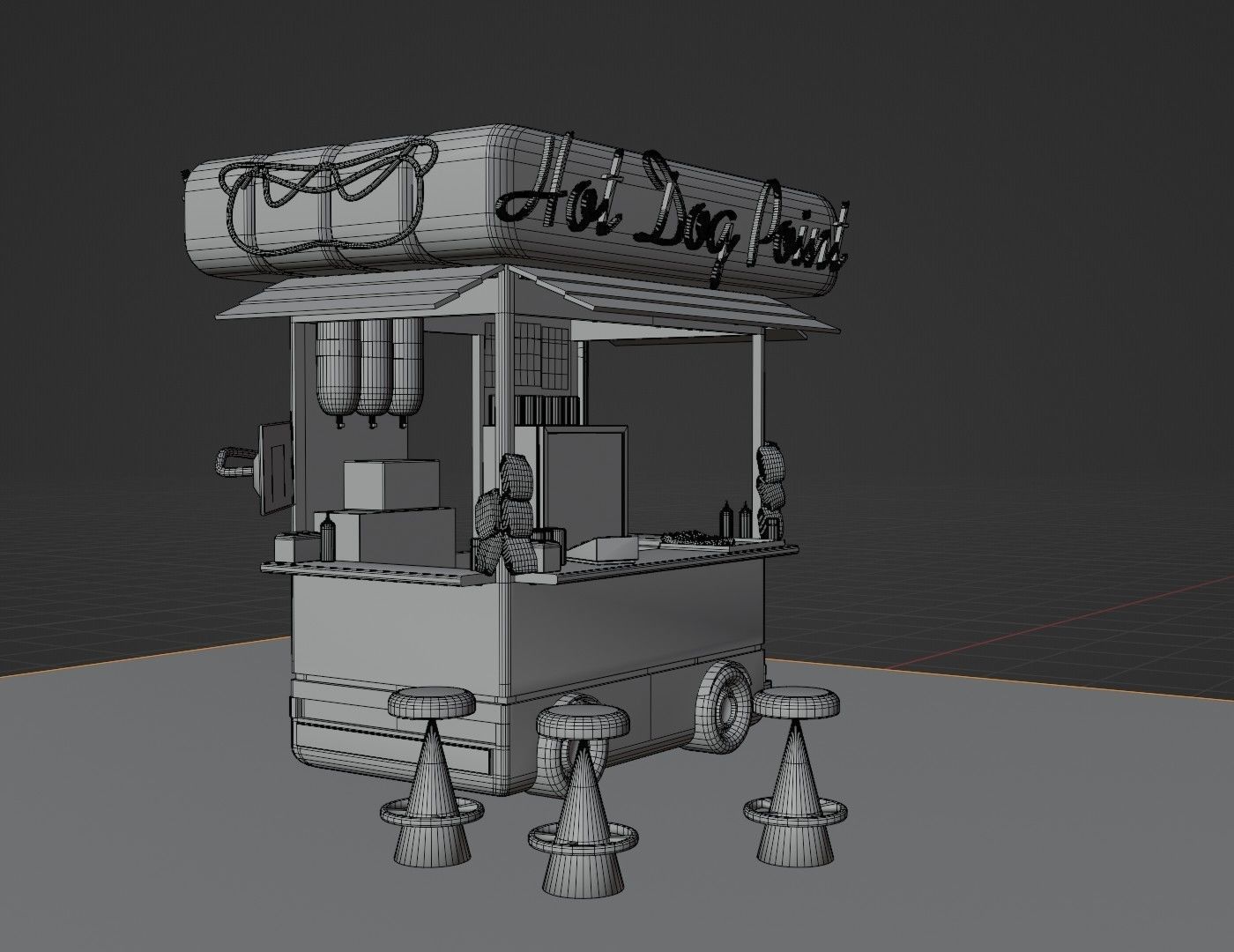 Hot dog cybercar cabin 3d model 3D model_9