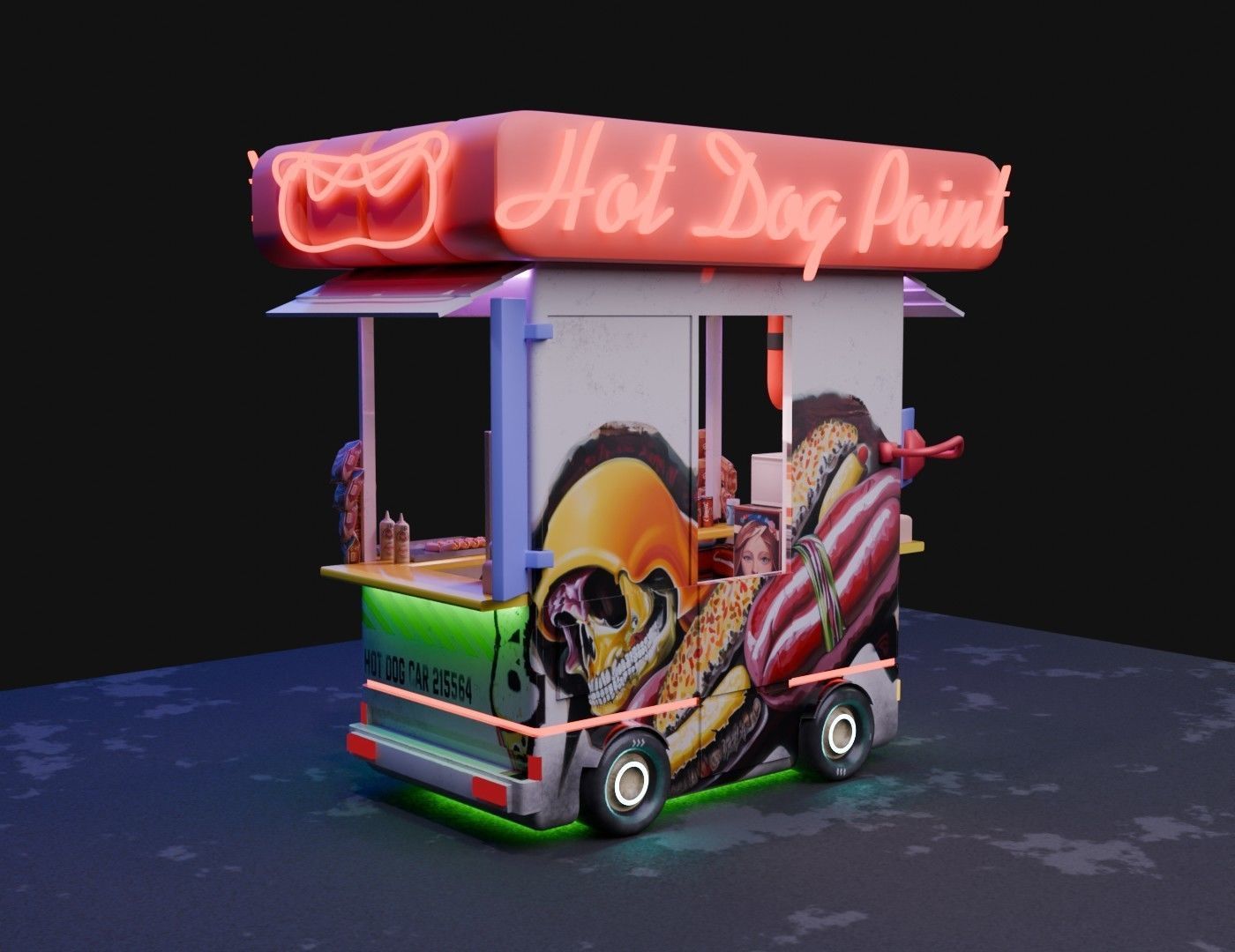 Hot dog cybercar cabin 3d model 3D model_6