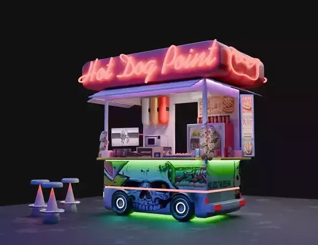 Hot dog cybercar cabin 3d model