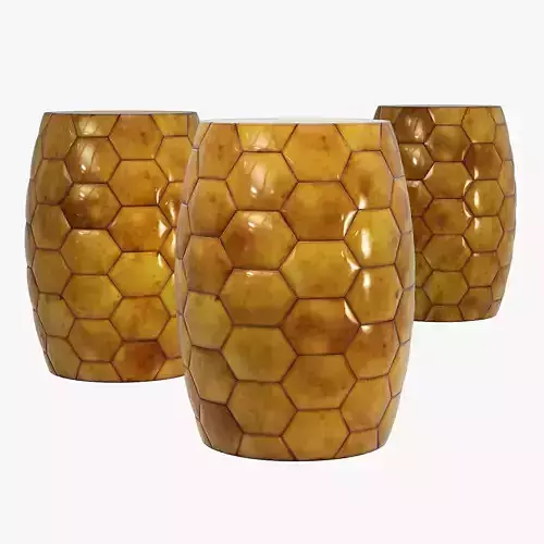 Rouge decor tortoise gold stool
