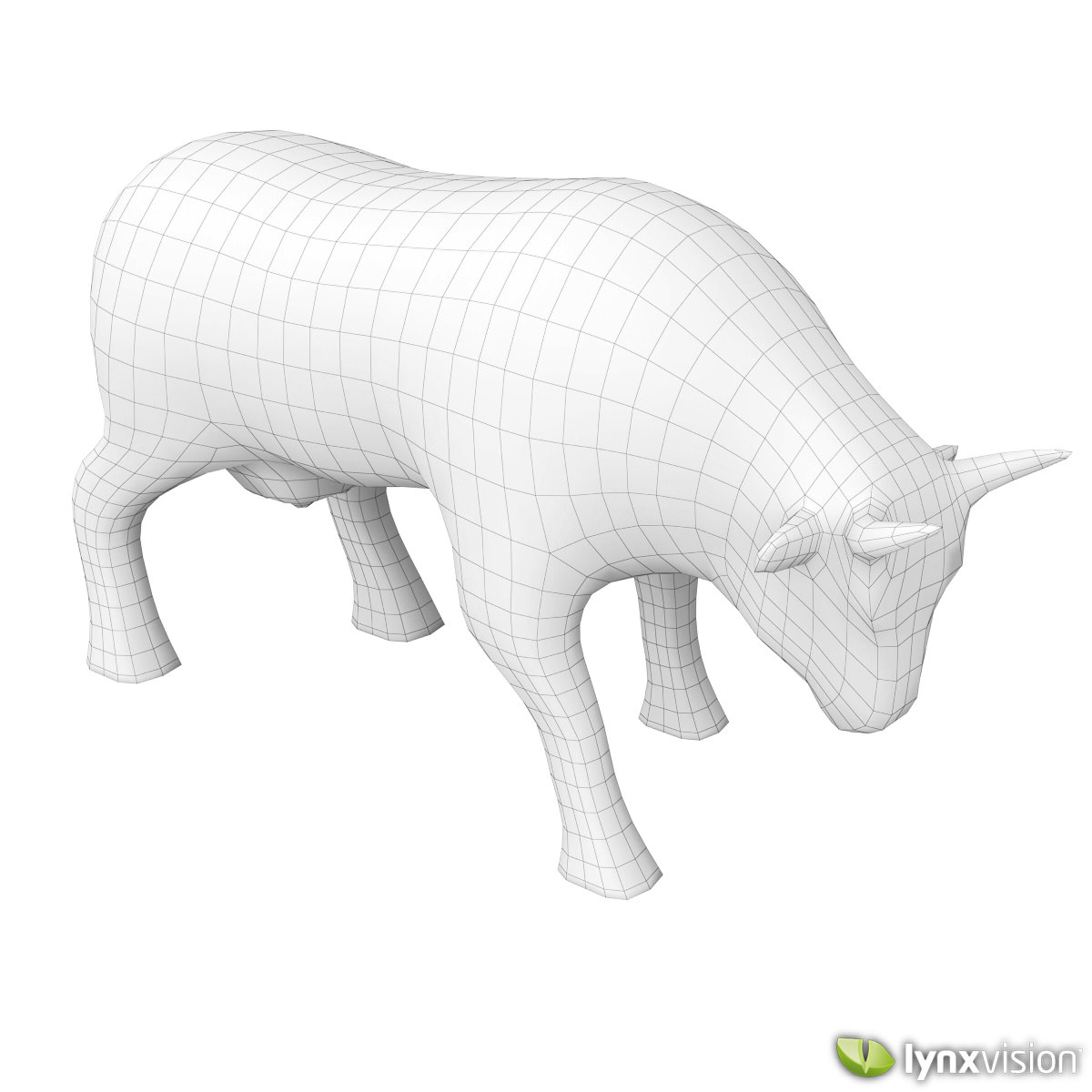 Porcelain Multi-color Cow Sculpture 3D model_4