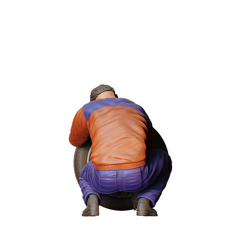 N12 Mechanic changing tires 3D print model 7