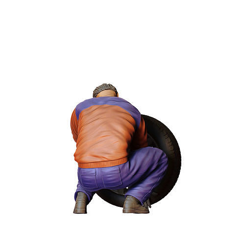 N12 Mechanic changing tires 3D print model 6