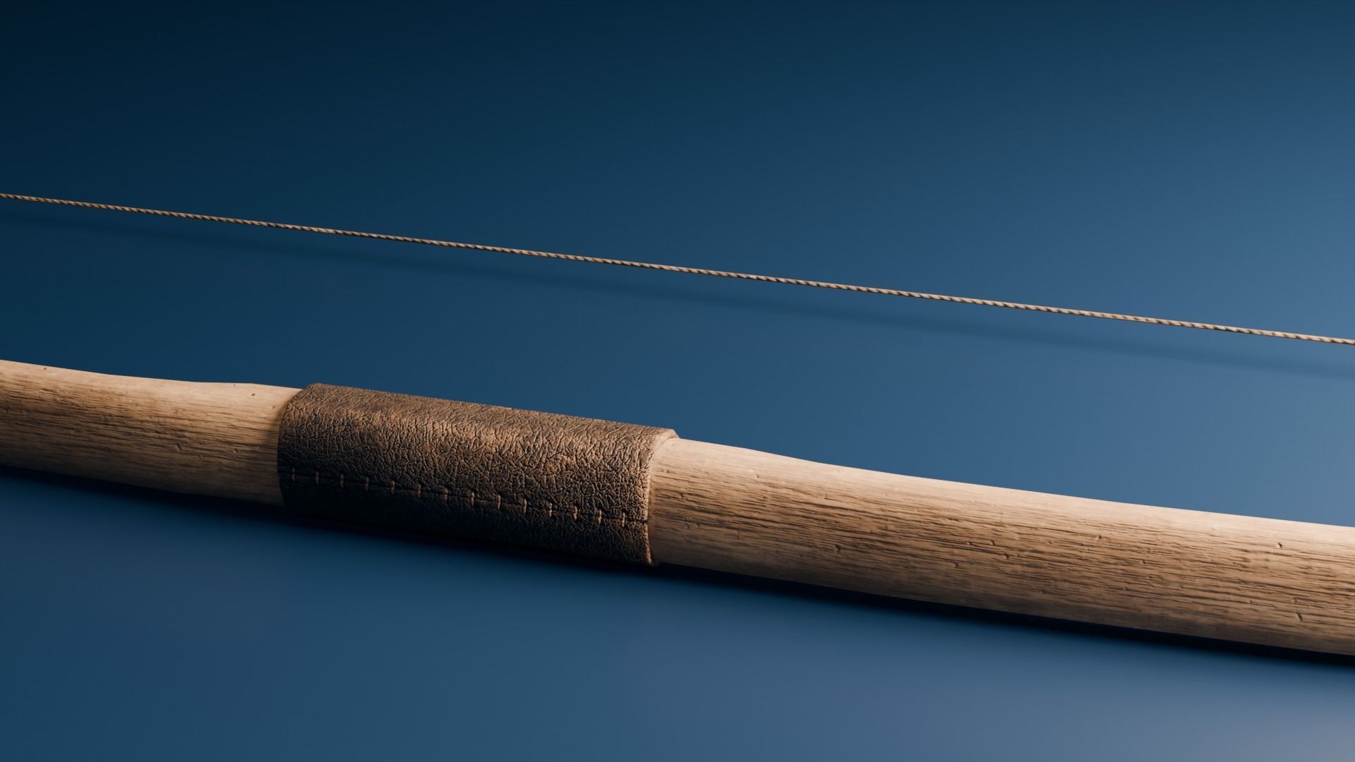 Medieval Longbow and Arrow Game Ready Low-poly 3D model_4