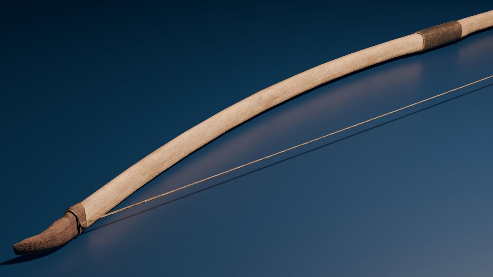 Medieval Longbow and Arrow Game Ready Low-poly 3D model_6