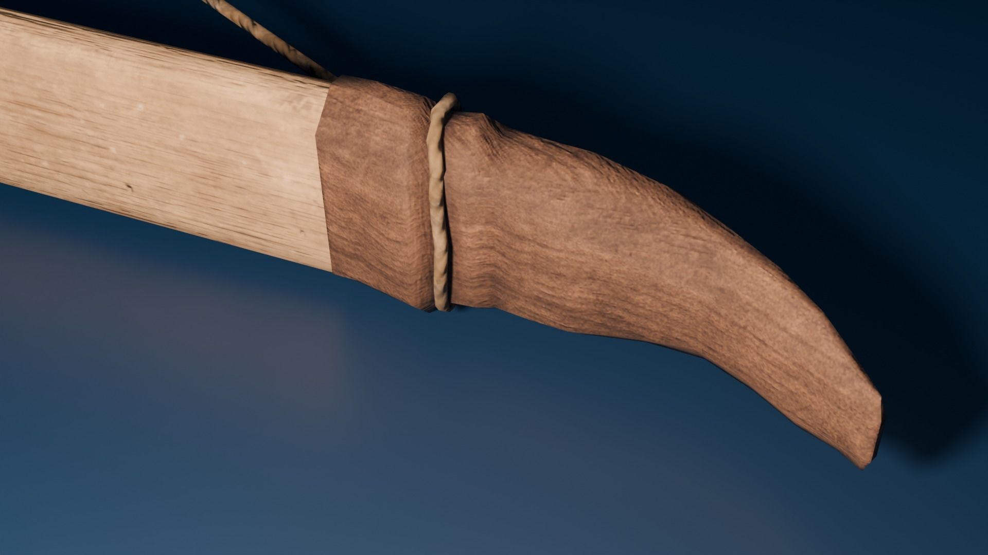 Medieval Longbow and Arrow Game Ready Low-poly 3D model_8