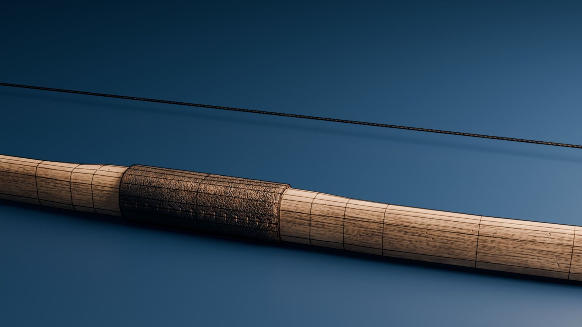 Medieval Longbow and Arrow Game Ready Low-poly 3D model_16