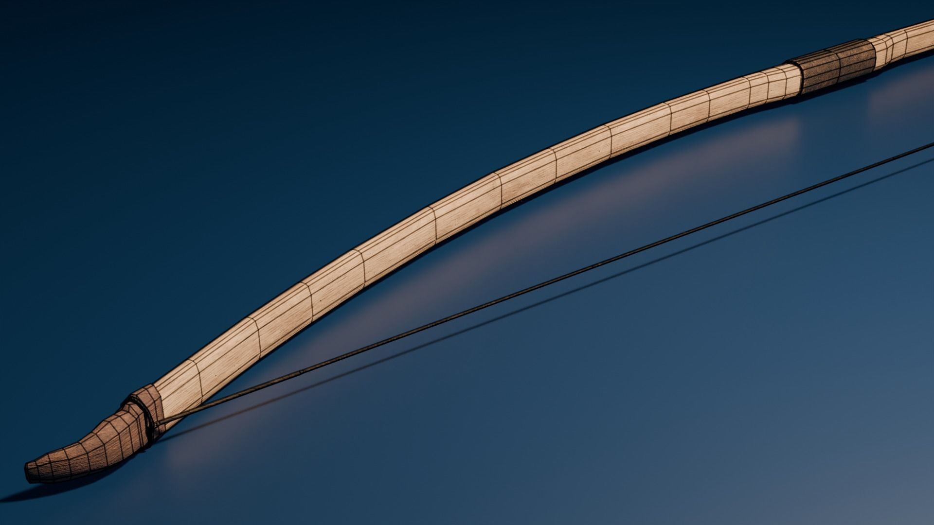 Medieval Longbow and Arrow Game Ready Low-poly 3D model_25