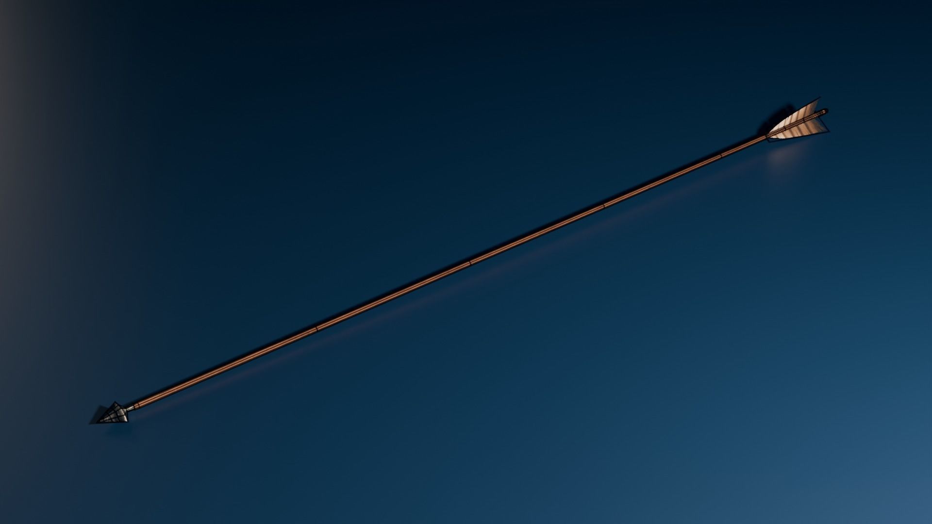 Medieval Longbow and Arrow Game Ready Low-poly 3D model_22