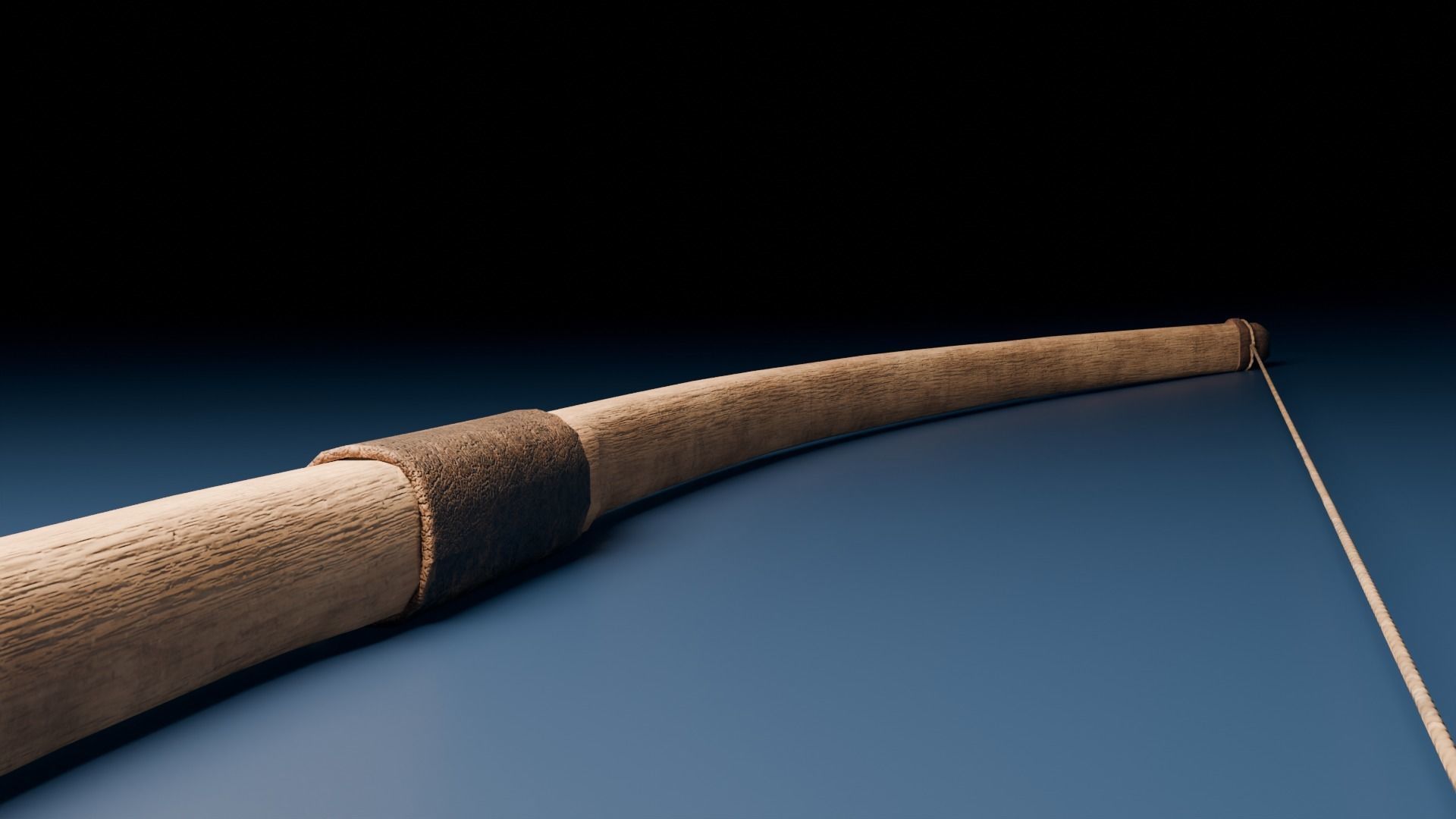 Medieval Longbow and Arrow Game Ready Low-poly 3D model_5